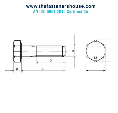 DIN 961 / ISO 8676 / EN 28676 Hex Bolts manufacturers exporters wholesale suppliers in India Ludhiana